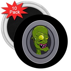 Zombie Pictured Illustration 3  Magnets (10 Pack)  by Sapixe