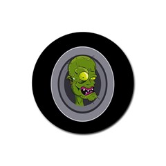 Zombie Pictured Illustration Rubber Round Coaster (4 Pack)  by Sapixe