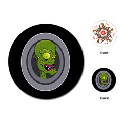 Zombie Pictured Illustration Playing Cards (round)  by Sapixe