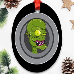 Zombie Pictured Illustration Oval Ornament (two Sides) by Sapixe