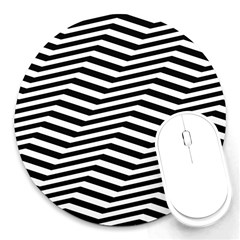 Zig Zag Zigzag Chevron Pattern Round Mousepads by Sapixe