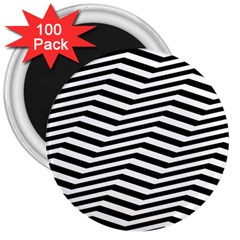 Zig Zag Zigzag Chevron Pattern 3  Magnets (100 Pack) by Sapixe