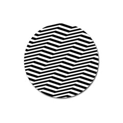 Zig Zag Zigzag Chevron Pattern Magnet 3  (round) by Sapixe