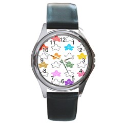 Stars Set Up Element Disjunct Image Round Metal Watch by Sapixe