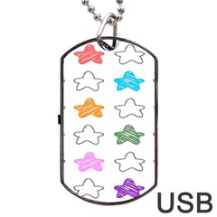 Stars Set Up Element Disjunct Image Dog Tag USB Flash (Two Sides)