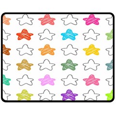 Stars Set Up Element Disjunct Image Double Sided Fleece Blanket (Medium) 