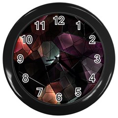 Crystals Background Design Luxury Wall Clocks (black) by Sapixe