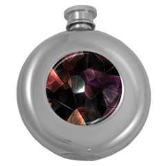 Crystals Background Design Luxury Round Hip Flask (5 Oz) by Sapixe