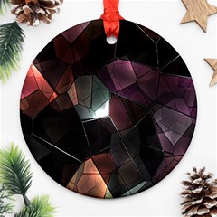 Crystals Background Design Luxury Round Ornament (two Sides) by Sapixe