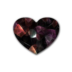 Crystals Background Design Luxury Rubber Coaster (heart)  by Sapixe