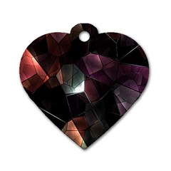 Crystals Background Design Luxury Dog Tag Heart (two Sides) by Sapixe