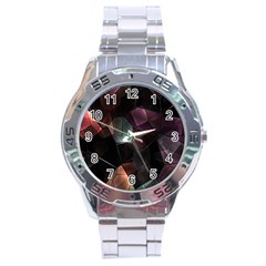 Crystals Background Design Luxury Stainless Steel Analogue Watch by Sapixe