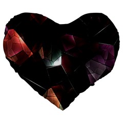 Crystals Background Design Luxury Large 19  Premium Heart Shape Cushions by Sapixe