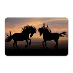 Horses Sunset Photoshop Graphics Magnet (rectangular) by Sapixe