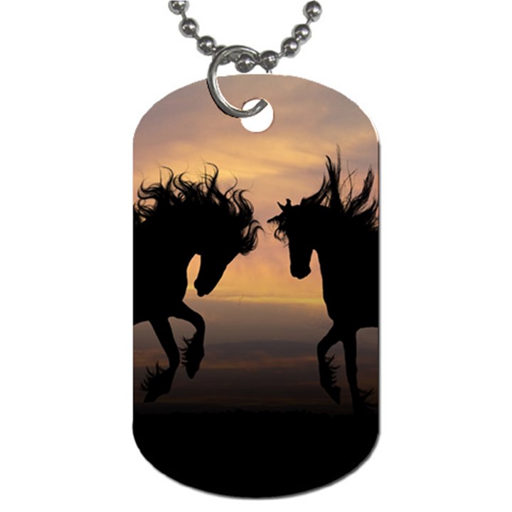 Horses Sunset Photoshop Graphics Dog Tag (Two Sides)