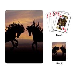 Horses Sunset Photoshop Graphics Playing Card by Sapixe