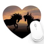 Horses Sunset Photoshop Graphics Heart Mousepads Front