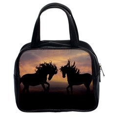 Horses Sunset Photoshop Graphics Classic Handbags (2 Sides) by Sapixe