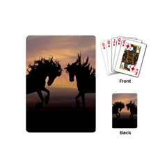 Horses Sunset Photoshop Graphics Playing Cards (mini)  by Sapixe