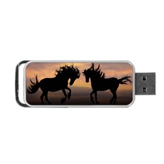 Horses Sunset Photoshop Graphics Portable Usb Flash (one Side) by Sapixe