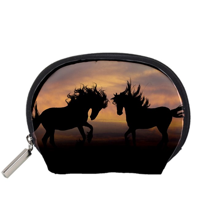 Horses Sunset Photoshop Graphics Accessory Pouches (Small) 