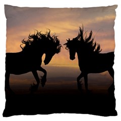 Horses Sunset Photoshop Graphics Standard Flano Cushion Case (two Sides) by Sapixe