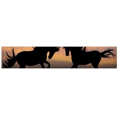 Horses Sunset Photoshop Graphics Large Flano Scarf  by Sapixe