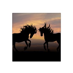 Horses Sunset Photoshop Graphics Satin Bandana Scarf by Sapixe