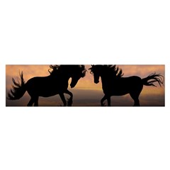 Horses Sunset Photoshop Graphics Satin Scarf (oblong) by Sapixe