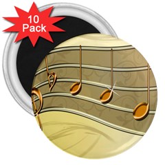 Music Staves Clef Background Image 3  Magnets (10 Pack)  by Sapixe