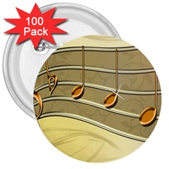 Music Staves Clef Background Image 3  Buttons (100 Pack)  by Sapixe