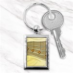 Music Staves Clef Background Image Key Chains (Rectangle)  Front