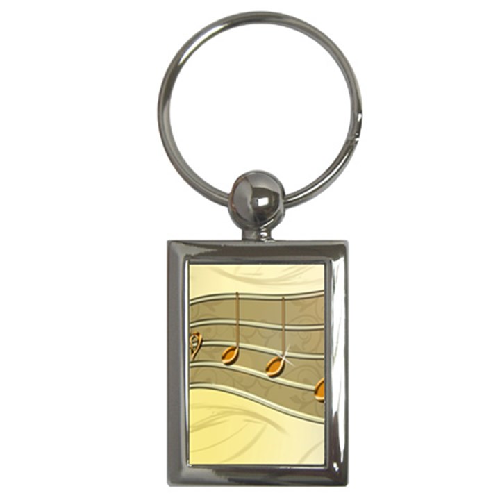 Music Staves Clef Background Image Key Chains (Rectangle) 