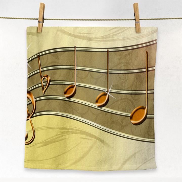 Music Staves Clef Background Image Face Towel