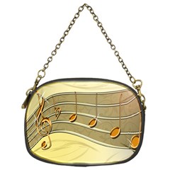 Music Staves Clef Background Image Chain Purses (one Side)  by Sapixe