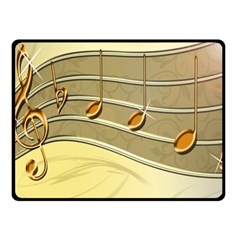 Music Staves Clef Background Image Fleece Blanket (small) by Sapixe