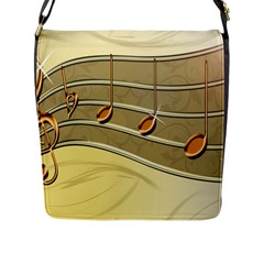 Music Staves Clef Background Image Flap Messenger Bag (l)  by Sapixe