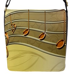 Music Staves Clef Background Image Flap Messenger Bag (s) by Sapixe