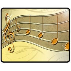 Music Staves Clef Background Image Double Sided Fleece Blanket (medium)  by Sapixe