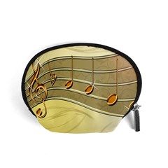 Music Staves Clef Background Image Accessory Pouches (small)  by Sapixe