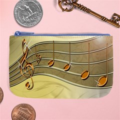 Music Staves Clef Background Image Large Coin Purse by Sapixe