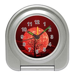 The Background Red Moon Wallpaper Travel Alarm Clocks by Sapixe