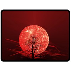 The Background Red Moon Wallpaper Double Sided Fleece Blanket (large) 