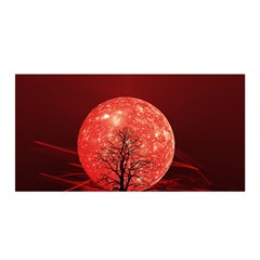 The Background Red Moon Wallpaper Satin Wrap by Sapixe