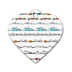 Decoration Element Style Pattern Dog Tag Heart (two Sides) by Sapixe