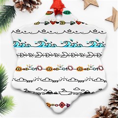 Decoration Element Style Pattern Snowflake Ornament (two Sides) by Sapixe