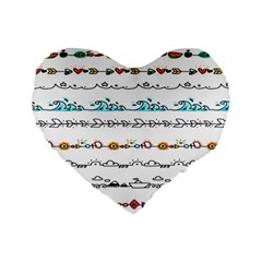 Decoration Element Style Pattern Standard 16  Premium Heart Shape Cushions by Sapixe