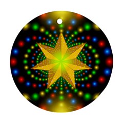 Christmas Star Fractal Symmetry Ornament (round) by Sapixe