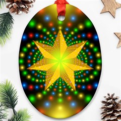 Christmas Star Fractal Symmetry Ornament (oval) by Sapixe