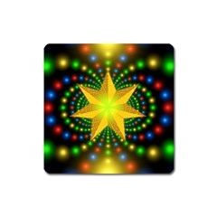 Christmas Star Fractal Symmetry Square Magnet by Sapixe